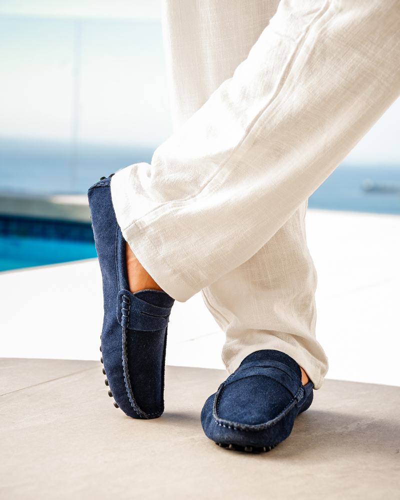Suede Driver Loafers Slip-Ons Santorini