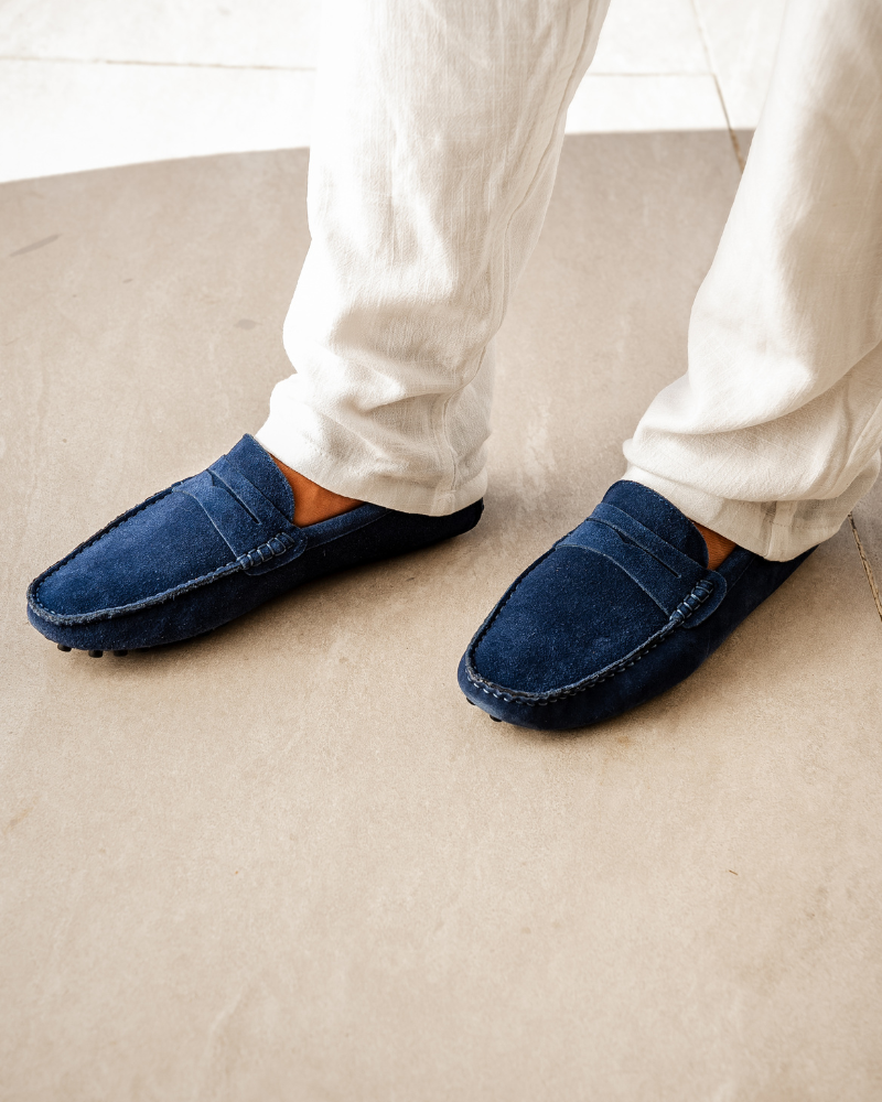 Suede Driver Loafers Slip-Ons Santorini