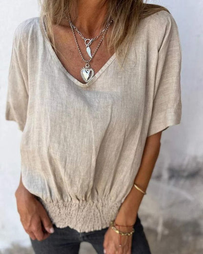 Muse - T-shirt bohémien con scollo a V