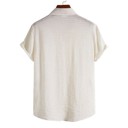 Santorini Beach Off White Short Sleeve Shirt