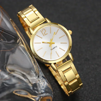 Orologio al quarzo in acciaio inossidabile + bracciale